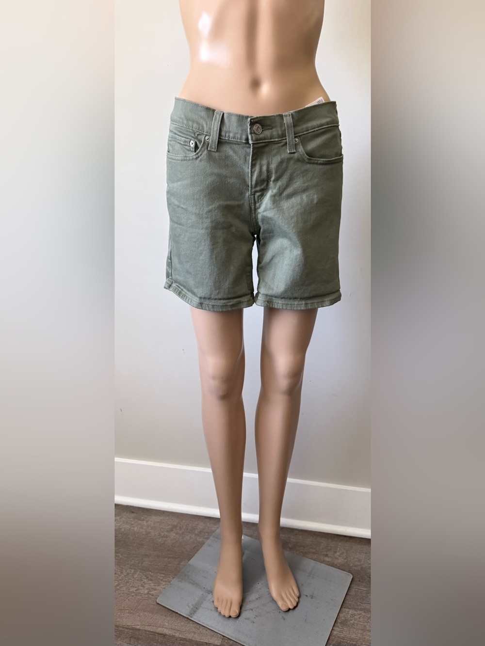 Levi's Olive Green Denim Shorts